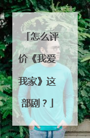 怎么评价《我爱我家》这部剧？
