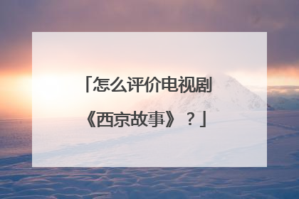 怎么评价电视剧《西京故事》?