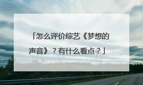 怎么评价综艺《梦想的声音》？有什么看点？