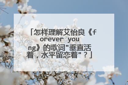 怎样理解艾怡良《forever young》的歌词