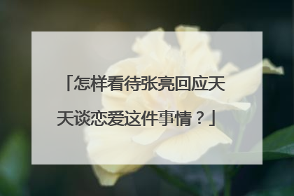 怎样看待张亮回应天天谈恋爱这件事情?