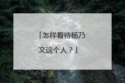 怎样看待杨乃文这个人？