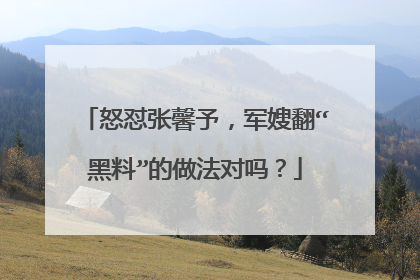 怒怼张馨予，军嫂翻“黑料”的做法对吗？