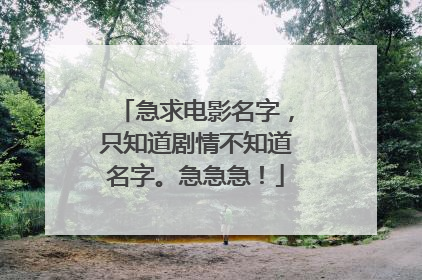 急求电影名字，只知道剧情不知道名字。急急急！