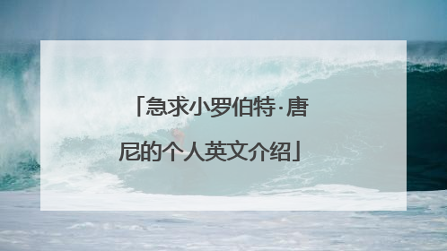 急求小罗伯特·唐尼的个人英文介绍