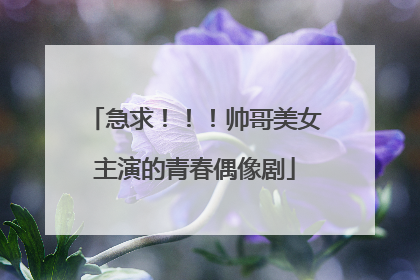 急求！！！帅哥美女主演的青春偶像剧