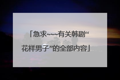 急求~~~有关韩剧“花样男子”的全部内容