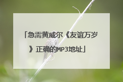 急需黄威尔《友谊万岁》正确的MP3地址