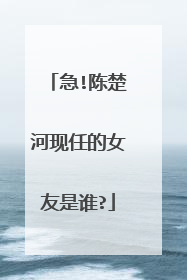 急!陈楚河现任的女友是谁?