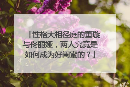 性格大相径庭的董璇与佟丽娅，两人究竟是如何成为好闺蜜的？