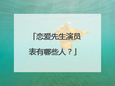恋爱先生演员表有哪些人？