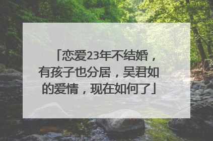 恋爱23年不结婚,有孩子也分居,吴君如的爱情,现在如何了