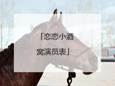 恋恋小酒窝演员表