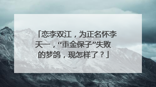 恋李双江,为正名怀李天一,“重金保子”失败的梦鸽,现怎样了?