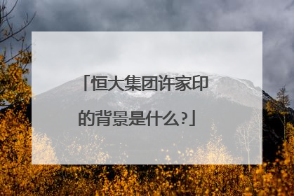 恒大集团许家印的背景是什么?