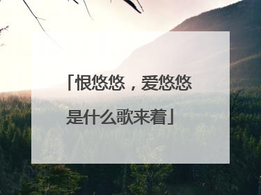 恨悠悠，爱悠悠是什么歌来着