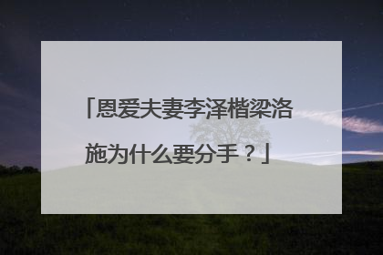 恩爱夫妻李泽楷梁洛施为什么要分手？