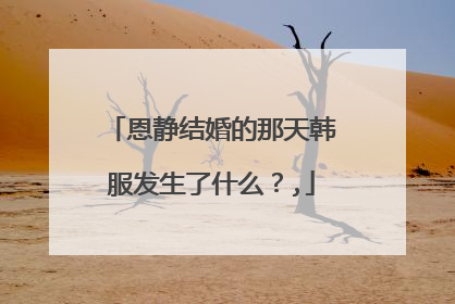 恩静结婚的那天韩服发生了什么?,