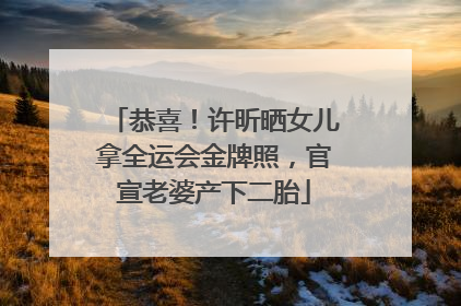 恭喜!许昕晒女儿拿全运会金牌照,官宣老婆产下二胎