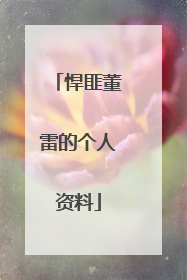 悍匪董雷的个人资料