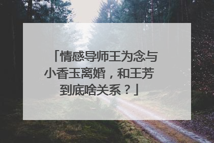 情感导师王为念与小香玉离婚，和王芳到底啥关系？