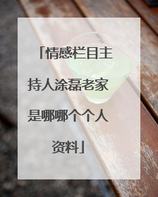 情感栏目主持人涂磊老家是哪哪个个人资料