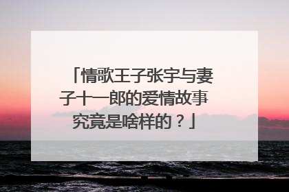 情歌王子张宇与妻子十一郎的爱情故事究竟是啥样的？