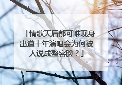 情歌天后郁可唯现身出道十年演唱会为何被人说成整容脸？