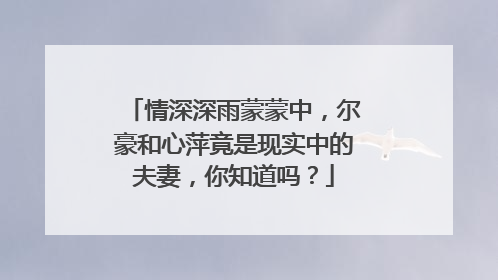 情深深雨蒙蒙中,尔豪和心萍竟是现实中的夫妻,你知道吗?