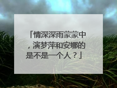 情深深雨蒙蒙中,演梦萍和安娜的是不是一个人?