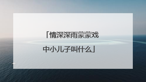 情深深雨蒙蒙戏中小儿子叫什么