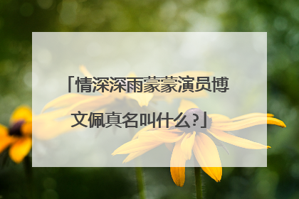 情深深雨蒙蒙演员博文佩真名叫什么?