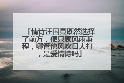 情诗汪国真既然选择了前方,便只顾风雨兼程,哪管他风吹日大打,是爱情诗吗