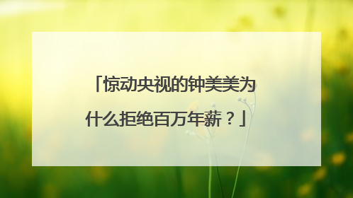惊动央视的钟美美为什么拒绝百万年薪?