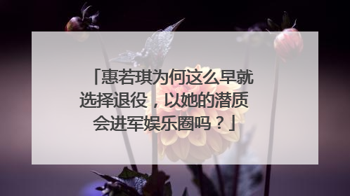 惠若琪为何这么早就选择退役，以她的潜质会进军娱乐圈吗？