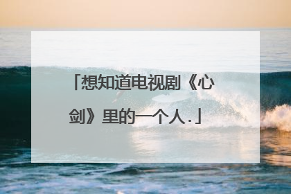 想知道电视剧《心剑》里的一个人.