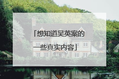 想知道吴英案的一些真实内容