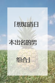想知道日本出名的男组合