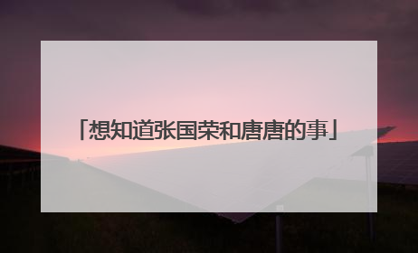 想知道张国荣和唐唐的事