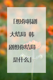 想你韩剧大结局 韩剧想你结局是什么