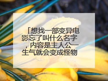 想找一部变异电影忘了叫什么名字，内容是主人公一生气就会变成怪物，变成怪物后还能和飞机大炮打。很牛的