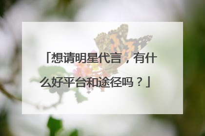 想请明星代言，有什么好平台和途径吗？