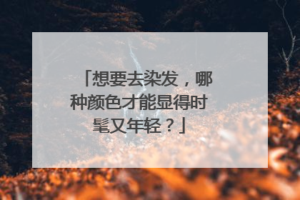 想要去染发,哪种颜色才能显得时髦又年轻?
