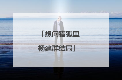 想问猎狐里杨建群结局