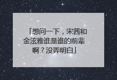 想问一下，宋茜和金泫雅谁是谁的前辈啊？没弄明白
