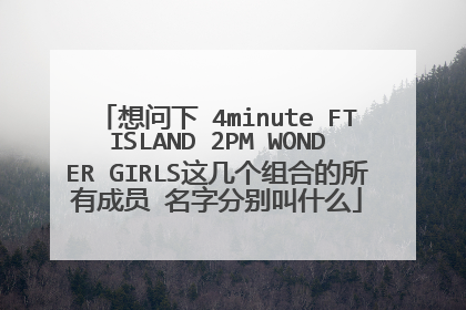 想问下 4minute FTISLAND 2PM WONDER GIRLS这几个组合的所有成员 名字分别叫什么