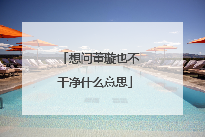 想问董璇也不干净什么意思