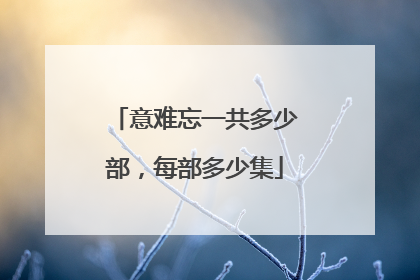 意难忘一共多少部,每部多少集