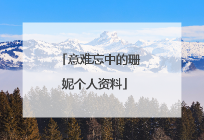 意难忘中的珊妮个人资料