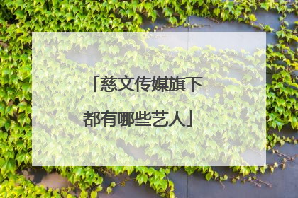 慈文传媒旗下都有哪些艺人